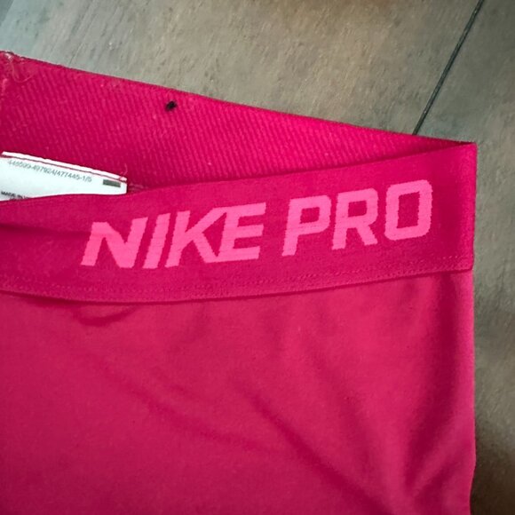 NIKE PRO fitness leggings running yoga pants M TOP Maroon Cranberry Red Pink - Picture 5 of 8
